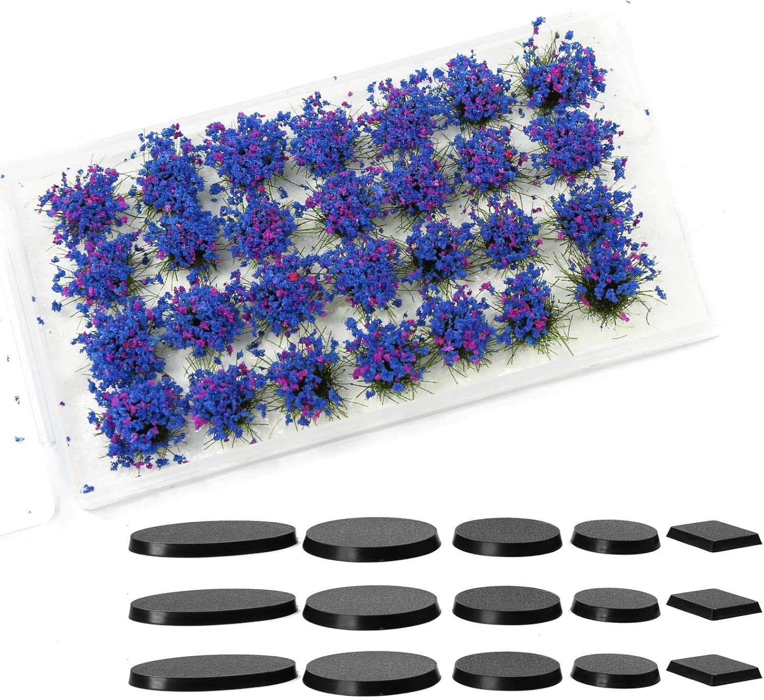 Miniature Vegetation Bushy Shrubs Tuft Flowers with Model Bases War Game DIY Railway Terrain Scenery (D)