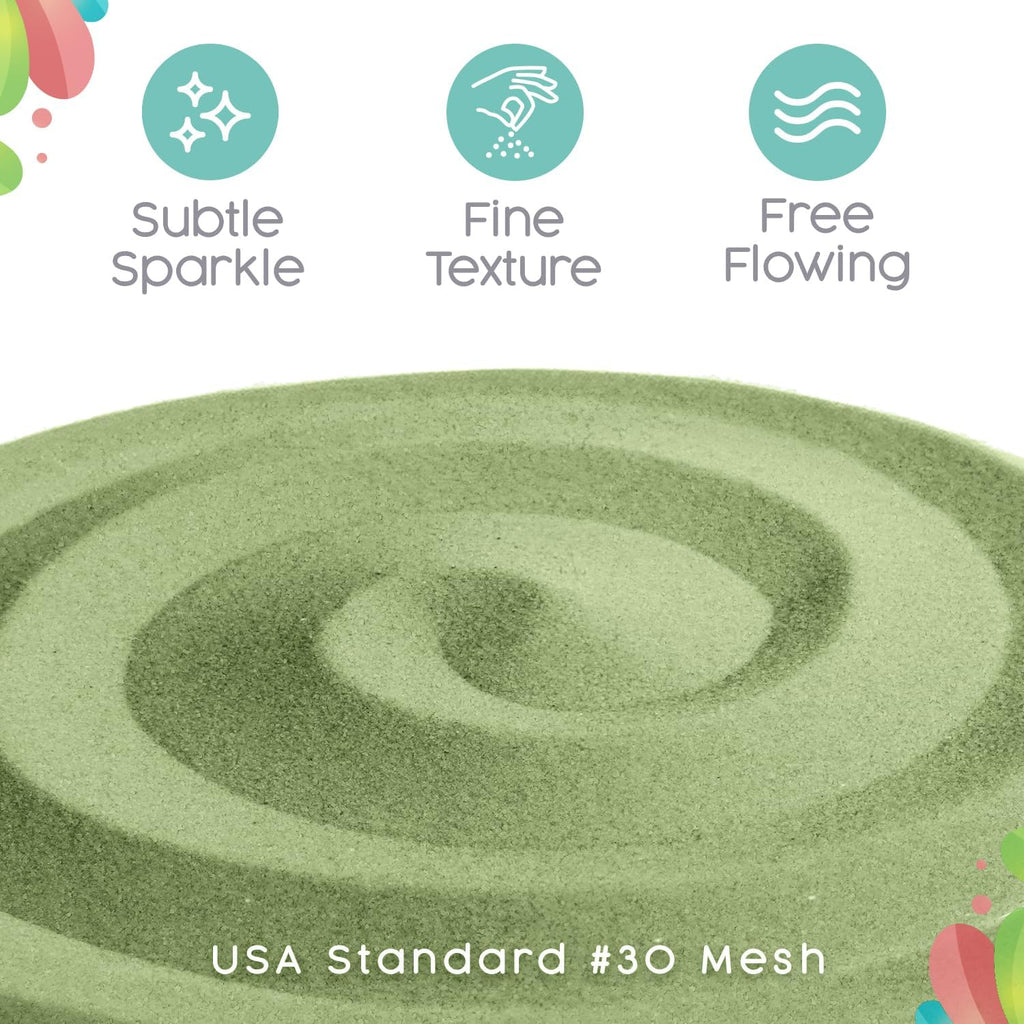 Sandsational Sparkle Sage Green and White Unity Sand 2 Pack, 1 LB (16 oz) of Each Color, Colored Sand for Weddings, Vase Filler, Home Décor, Crafts, Terrariums, and More