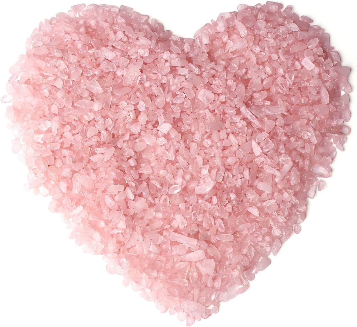 LAIDANLA 1lb/15.87oz Decorative Tumbled Gravel Pink Rose Quartz Crystals Chip Polished Bulk Natural Gem Aquarium Gravel Rocks Pebbles Fish Tank Gravel Vase Filler Succulents Terrarium Supplies