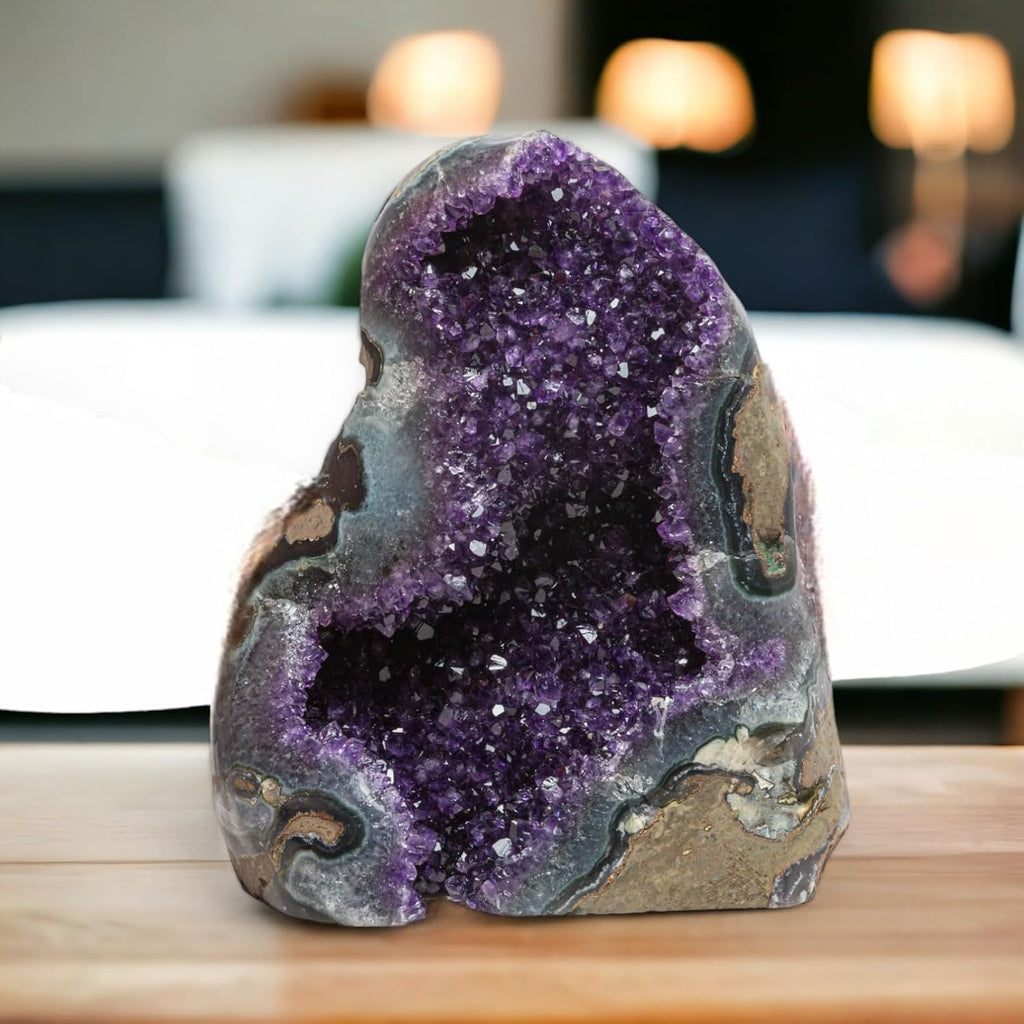 Large Natural Amethyst (10 lb to 12.5 lb) Crystal Clusters Stone from Uruguay Raw Geode Quartz - Deep Purple Color