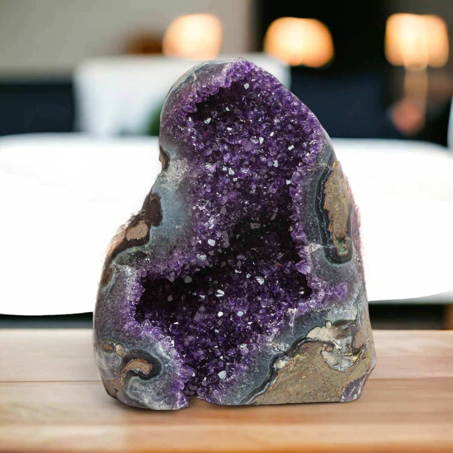 Large Natural Amethyst (10 lb to 12.5 lb) Crystal Clusters Stone from Uruguay Raw Geode Quartz - Deep Purple Color