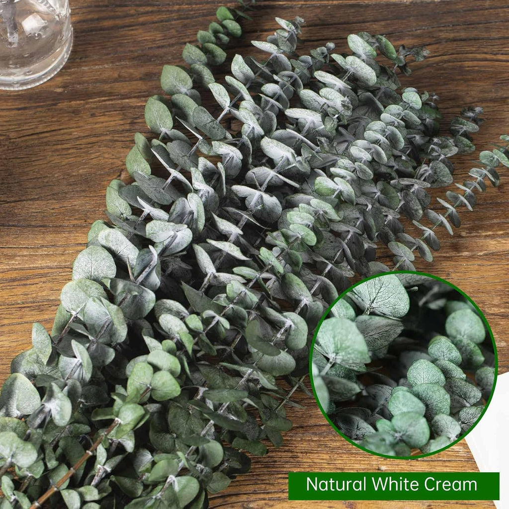 30 Pcs Dried Eucalyptus Stems for Shower, 17'' Natural Real Preserved Eucalyptus Leaves Branches Hanging, Dried Plant Bundle for Home SPA Bathroom Wedding Wall Vase Decor, Bath Essentials
