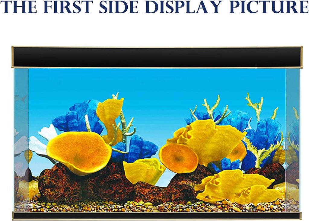 ELEBOX Aquarium Background Sticker Paper 3D Double-Sided Wallpaper Fish Tank Decorative Pictures Underwater Backdrop Image Decor 16"x 40"