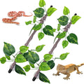 VCEPJH Reptile Climbing Branch Decor 2 Pcs Bendable Jungle Vine with Suction Cup Terrarium Plant Decoration for Gecko Bearded Dragons, Snake,Frogs, Chameleons Cage Accessories (S)