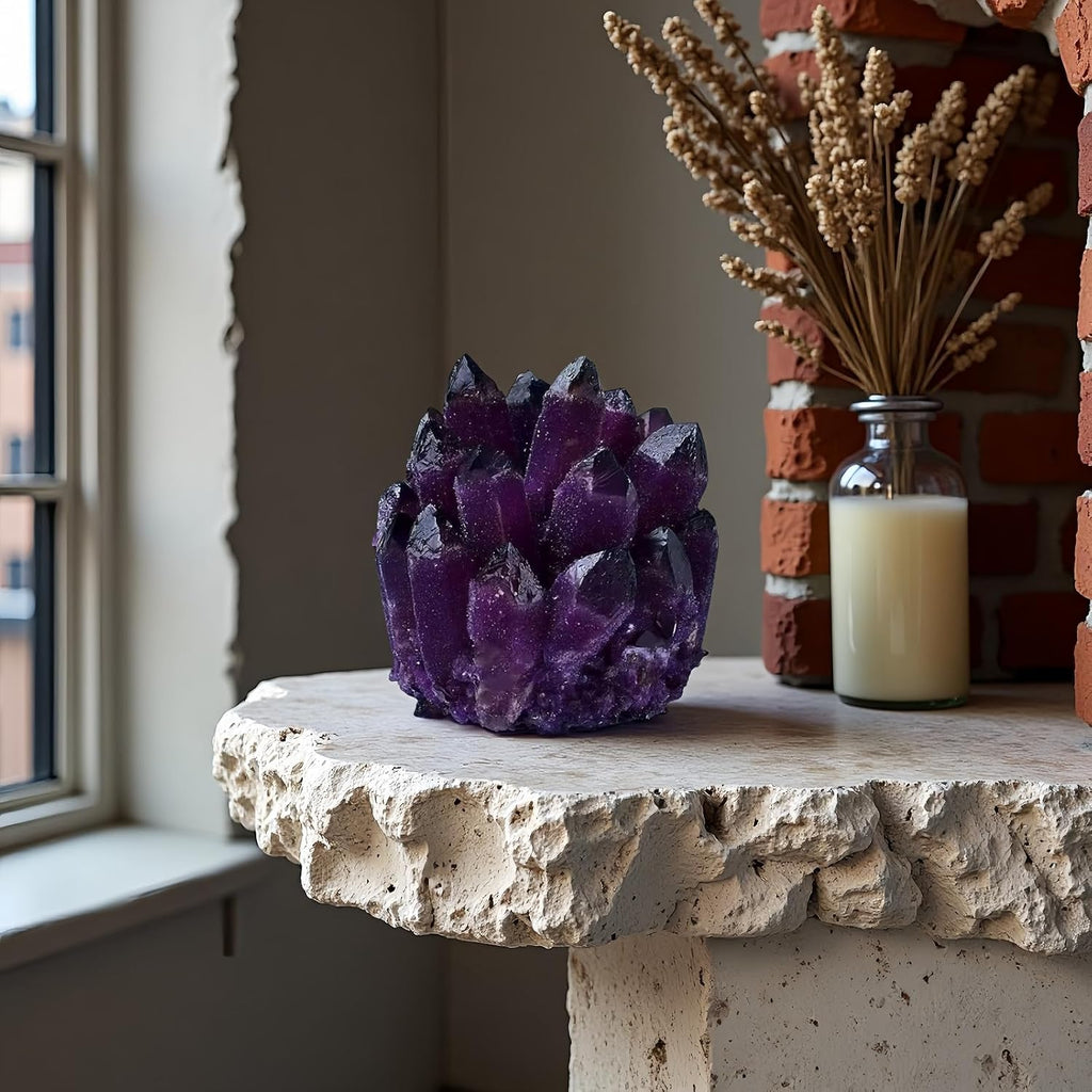 Large Amethyst Crystal Cluster，Real Crystals ，raw Crystal Cluster， Amethyst Stone ，Large Crystals Cluster for Home Decor