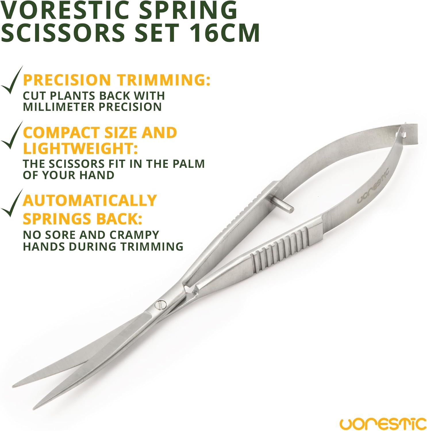 VORESTIC Aquascaping Scissors - 6.3 Inch, Terrarium & Aquarium Scissors for Plants