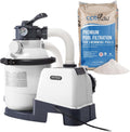 Intex 26643EG Krystal Clear 1500GPH Sand Filter Pump for Above Ground Pools Bundled with OptiFlow Premium Pure Silica Filter Sand, 50 lb Bag
