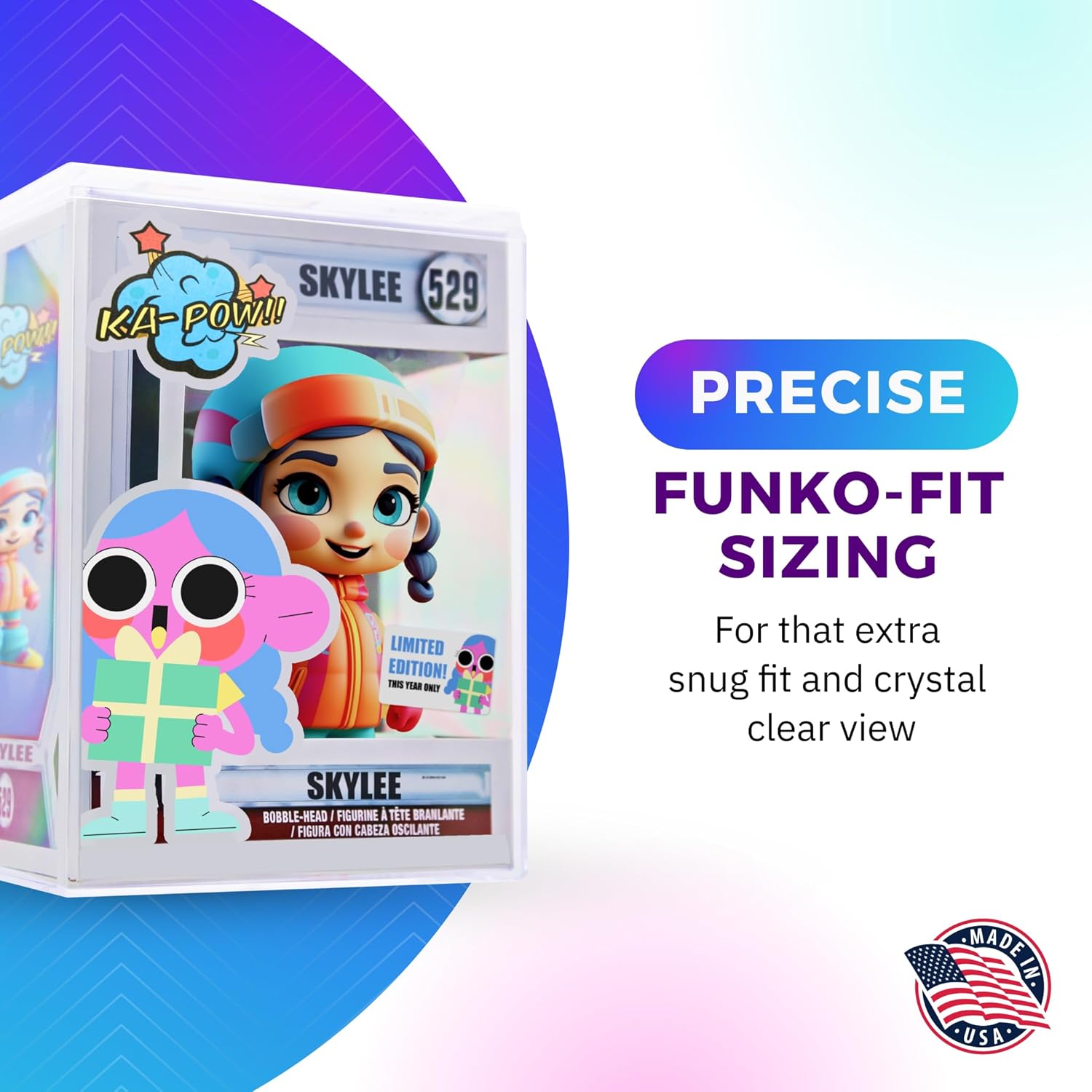 8-Pack Clear Hard Plastic Funko Pop Protector Display Cases for 4" Figures, Stackable Display Cases, Made in USA by Gary Plastic Packaging