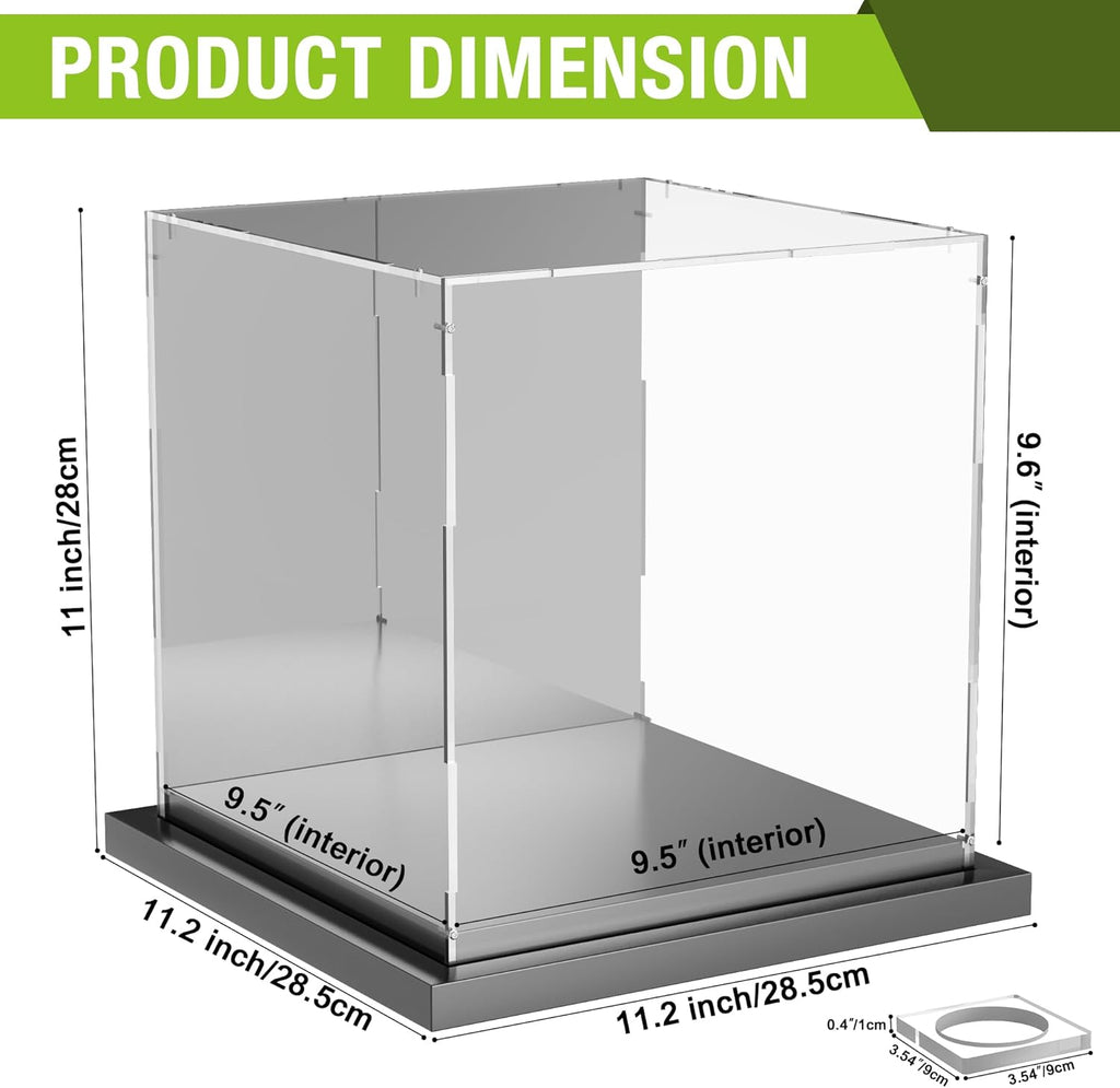 Putros Soccer Ball Display Case with Mirror and Black Metal Grooved Base Acrylic Ball Case with Transparent Removable Built-in Display Stand for Autographed Volleyball