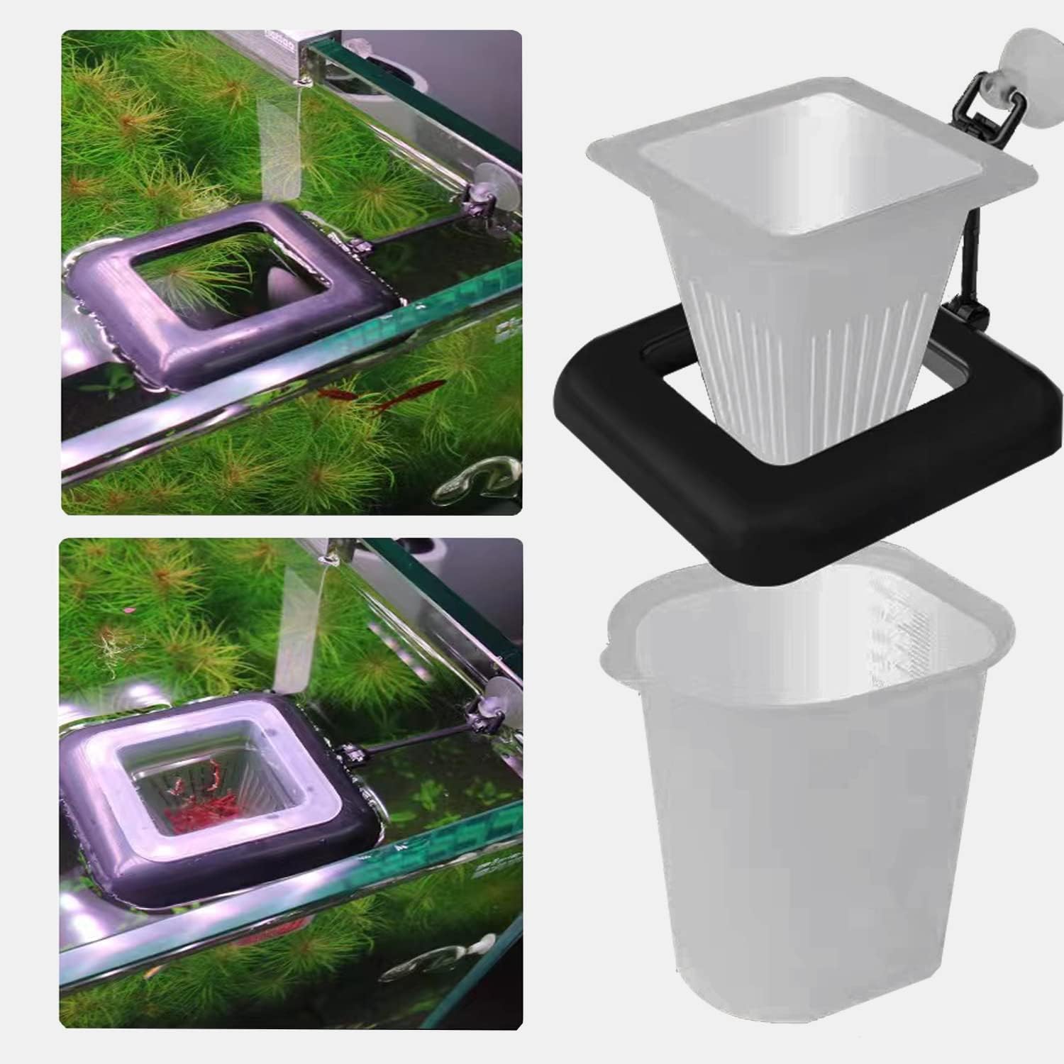 Dbeans Floathng Aquarium Fish Feeder, Red Worm Cup, Multiple Pets