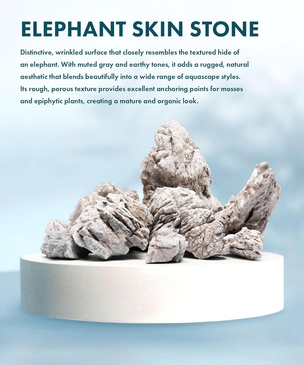 SubstrateSource Natural Aquarium Stones - Light Brown with Gray, Dimples & Craters, Decorative Aquascaping Rocks, Epiphytic Plants, Shrimp, Betta Fish Tank & Reptile Enclosure - Elephant Skin, 10 LB