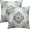 Oriental Blue & White Floral Throw Pillow Covers Set of 2 Ultra-Soft Pillow Shams with Hidden Zipper,Durable for Sofa Bed Car Decor & Gift 18x18IN