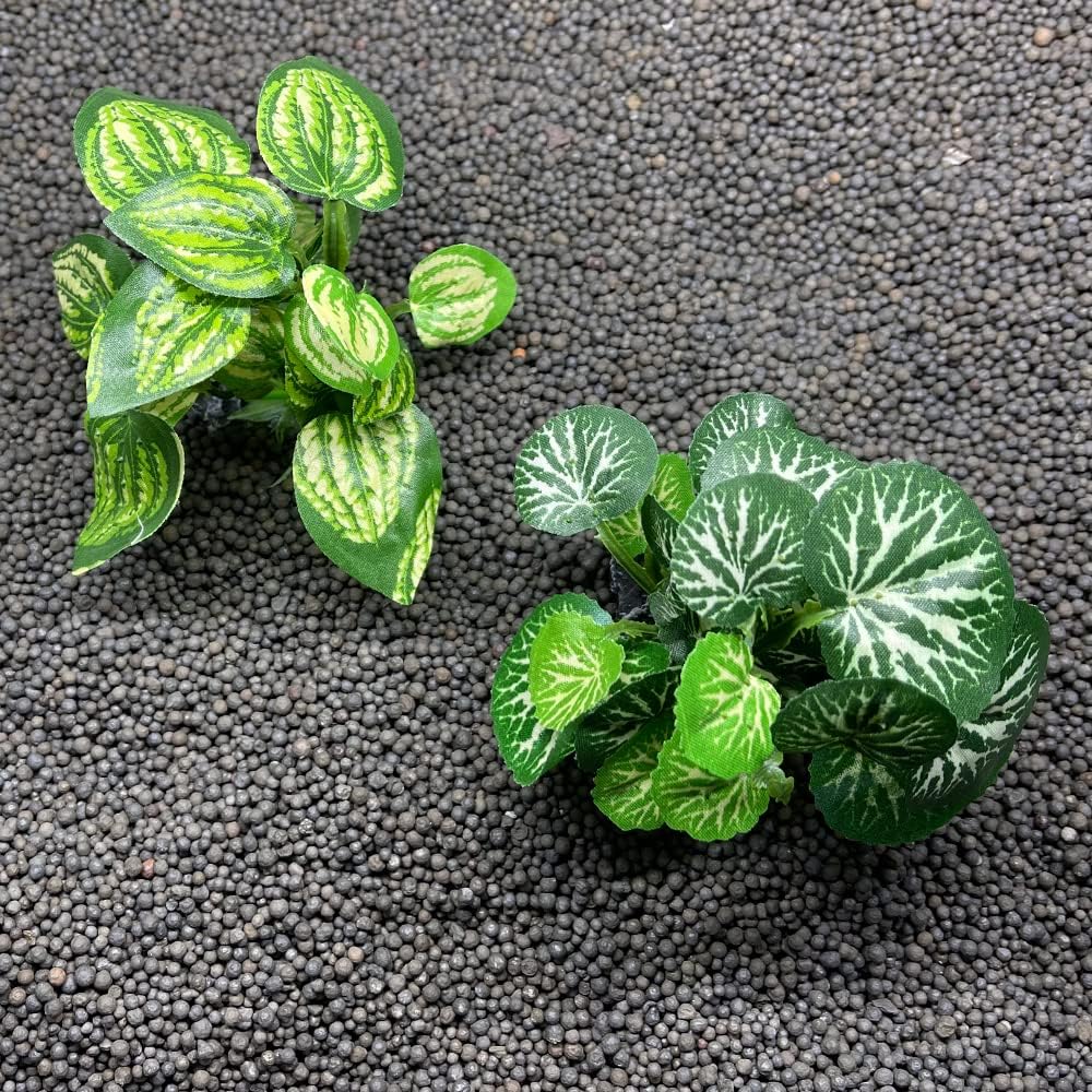 Smoothedo-Pets Aquarium Plants Betta Fish Tank Decorations 4inch/2pcs Soft Silk Artificial Plant Goldfish Waterscape Fish Hides Snake Tank/Reptiles Plants (B-3pcs Set)