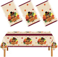 Thanksgiving Turkey Tablecloth Disposable Plastic Table Cover Fall Tablecloths Thanksgiving Table Decor for Friendsgiving Party Decorations 54"x108" 3 Pack