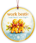 Work Bestie Ornament – Coworker Office Best Friend Ornaments - Work Bestie Gingerbread Gift - Funnyny Work Ornament – Christmas 2025