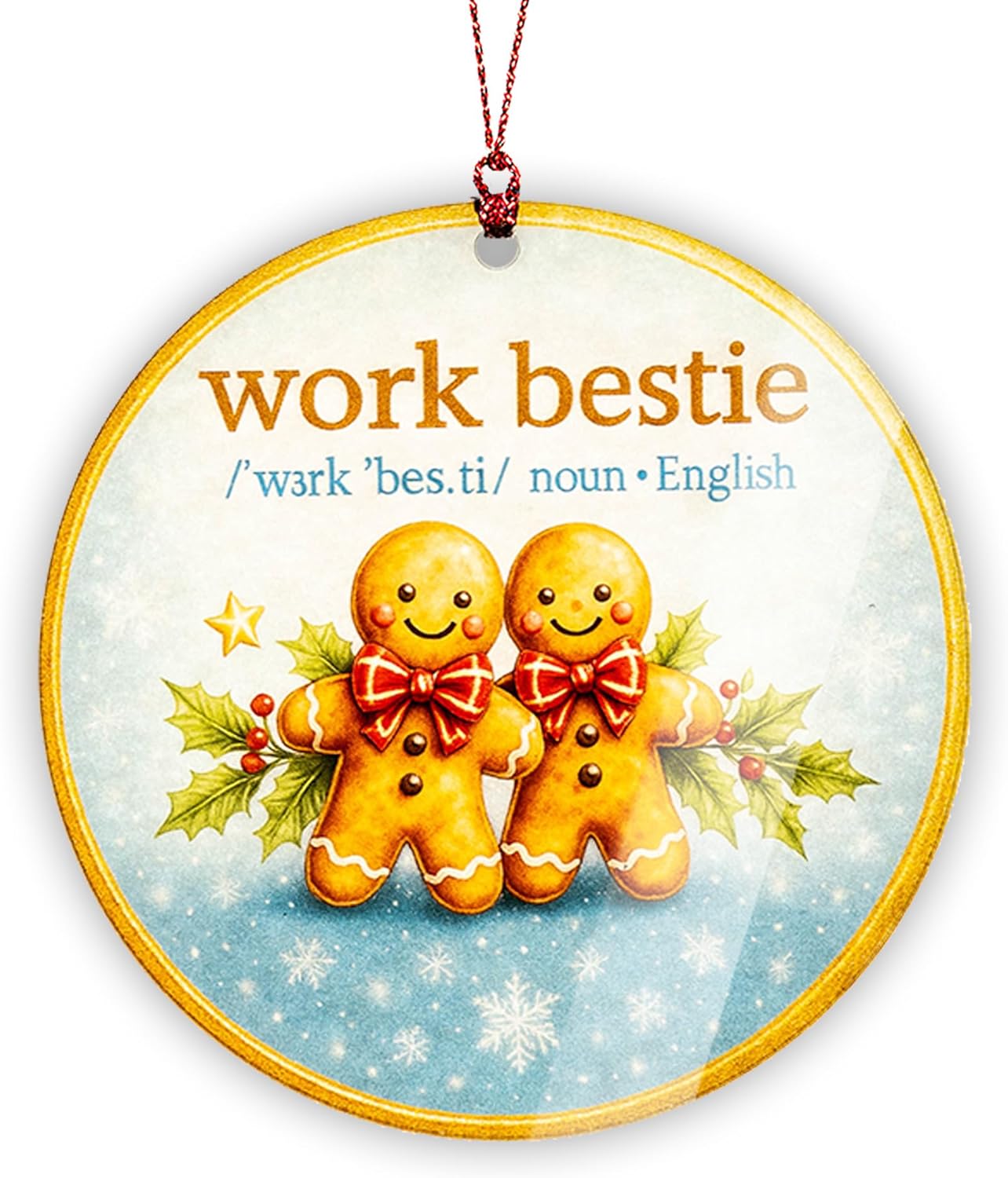Work Bestie Ornament – Coworker Office Best Friend Ornaments - Work Bestie Gingerbread Gift - Funnyny Work Ornament – Christmas 2025
