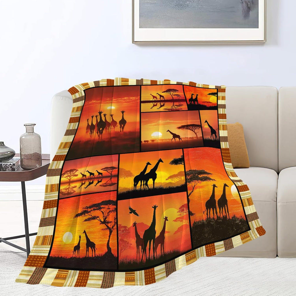 Giraffe Throw Blanket Giraffe Stuff Gifts for Kids Girls Boys Adults Women Men Soft Cozy Warm Plush Fluffy Fuzzy Fleece Blanket Decor 40''X50''