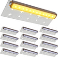 Retaining Wall Lights,12 Pack 7 Inch LED Hardscape Lighting,12-36V 2.5W Low Voltage Fence Lights,Outdoor Step Lights with IP67 Waterproof 2700K Warm Light