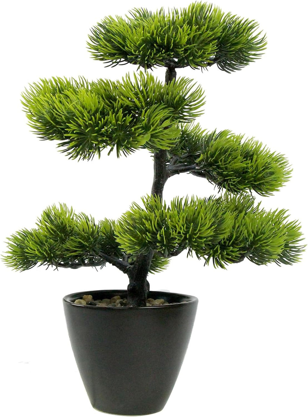 Artificial Bonsai Tree Juniper Indoor - Small Fake Bonsai Pine with Ceramic Pot 13" Tall for Home Decoration Bedroom Living Room Table Study Cafe Positive Office Decor Lifelike Greenery Tree