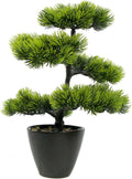 Artificial Bonsai Tree Juniper Indoor - Small Fake Bonsai Pine with Ceramic Pot 13" Tall for Home Decoration Bedroom Living Room Table Study Cafe Positive Office Decor Lifelike Greenery Tree