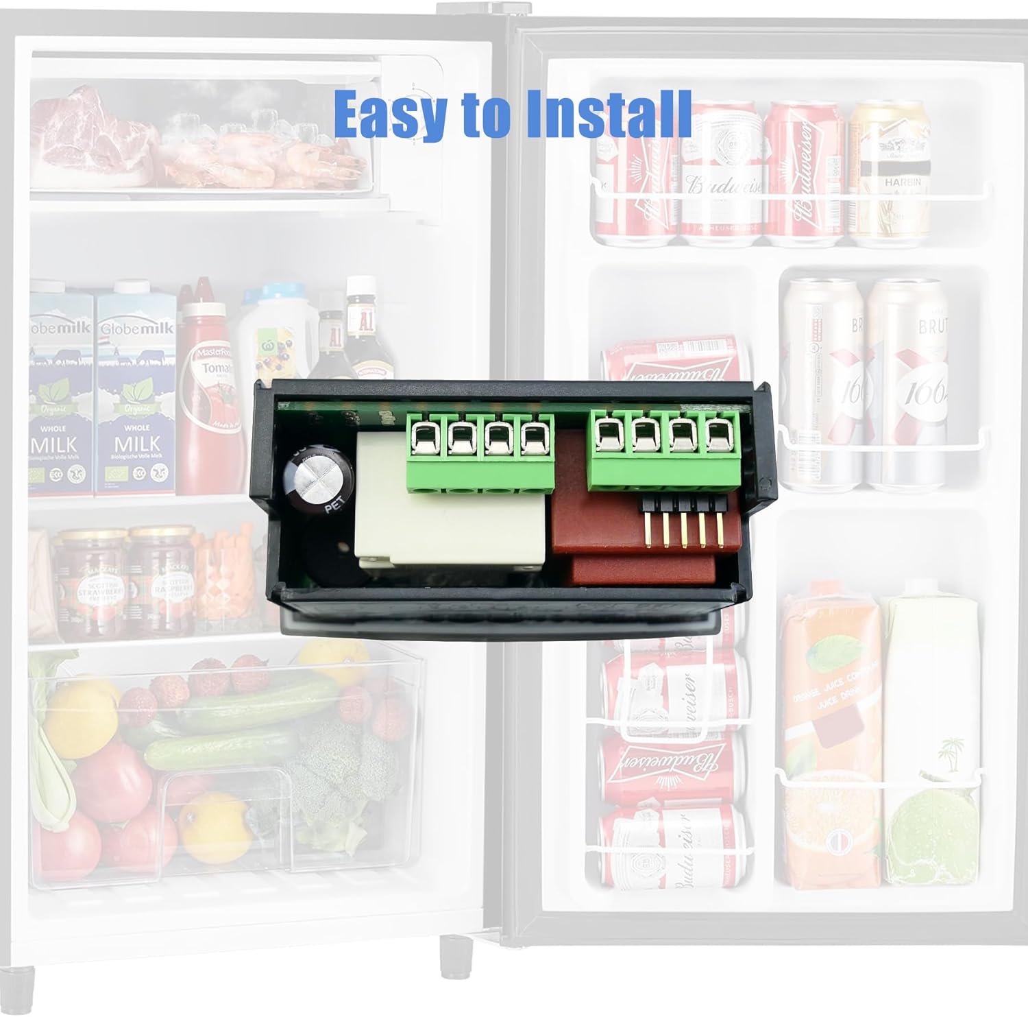 XR02CX-4N1F1 Dixell Temperature Controllers Refrigerator Digital Thermostat Controller for Fridges Freezers Heating Appliances 120V/50-60Hz with 1 NTC Probe