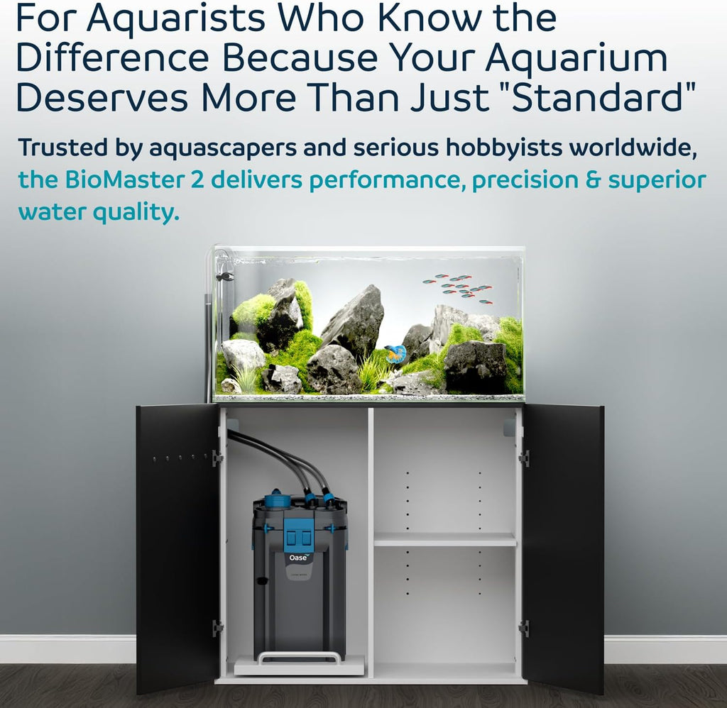 OASE BioMaster 2 Thermo 350 Canister Filter for Aquariums – External Aquarium Filter with Built-in Heater – EasyClean Pre-Filter, Quiet Operation – Freshwater & Saltwater, Up to 90 Gallons