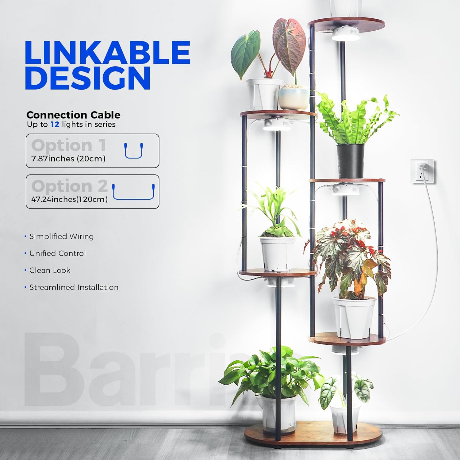 Barrina Orbgrow OG09 Puck Grow Light, 5000K 36W(4 x 9W, 540 Watt Equiv), Full Spectrum Plant Light for Indoor Plants, Magnetic & Linkable with Timer, 5 Levels Dimmable for Plant Shelf, 4 Packs