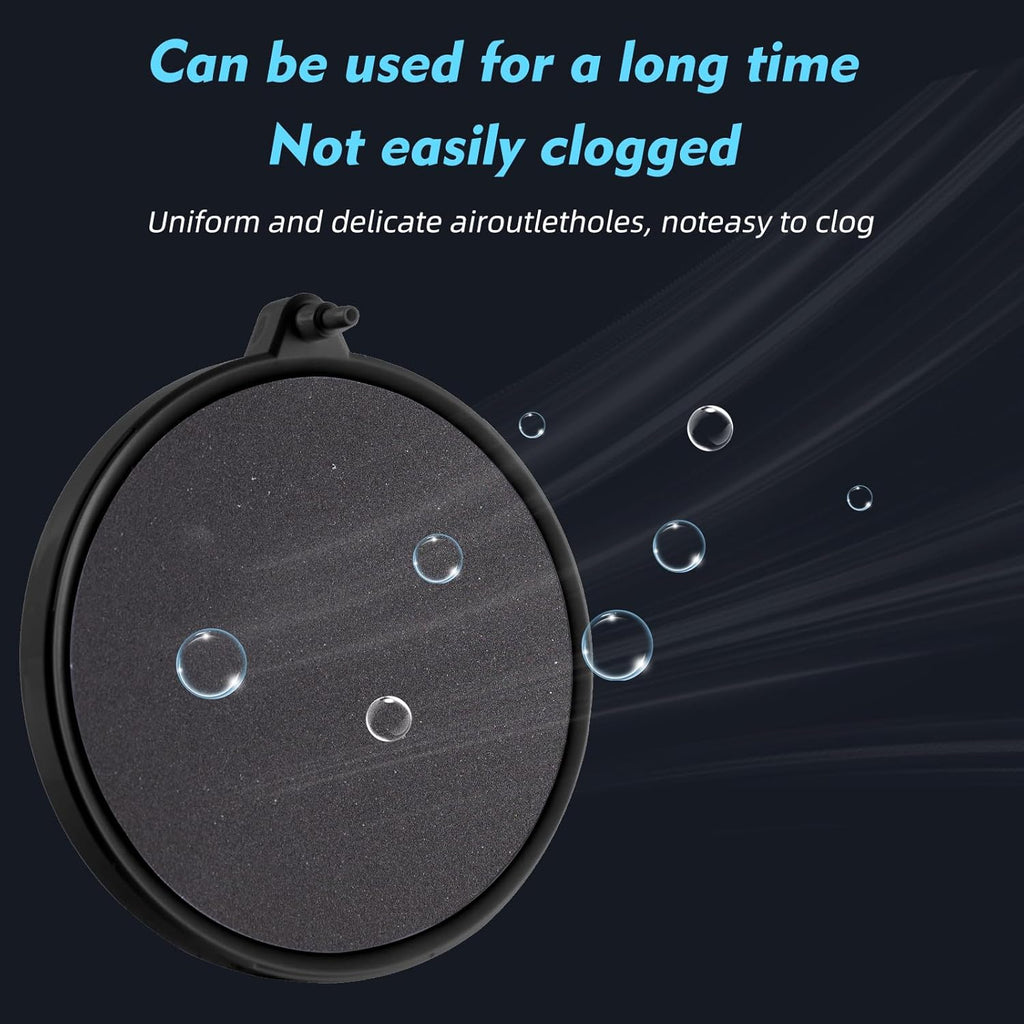 Rise Torrent 7.9 Inch Nano Air Stone with Case - Silent High Oxygen Bubbler for Aquariums, Fish Tanks & Hydroponic Systems, Black Small Bubble Diffuser Accessories (No Air Pump and Air Tube)