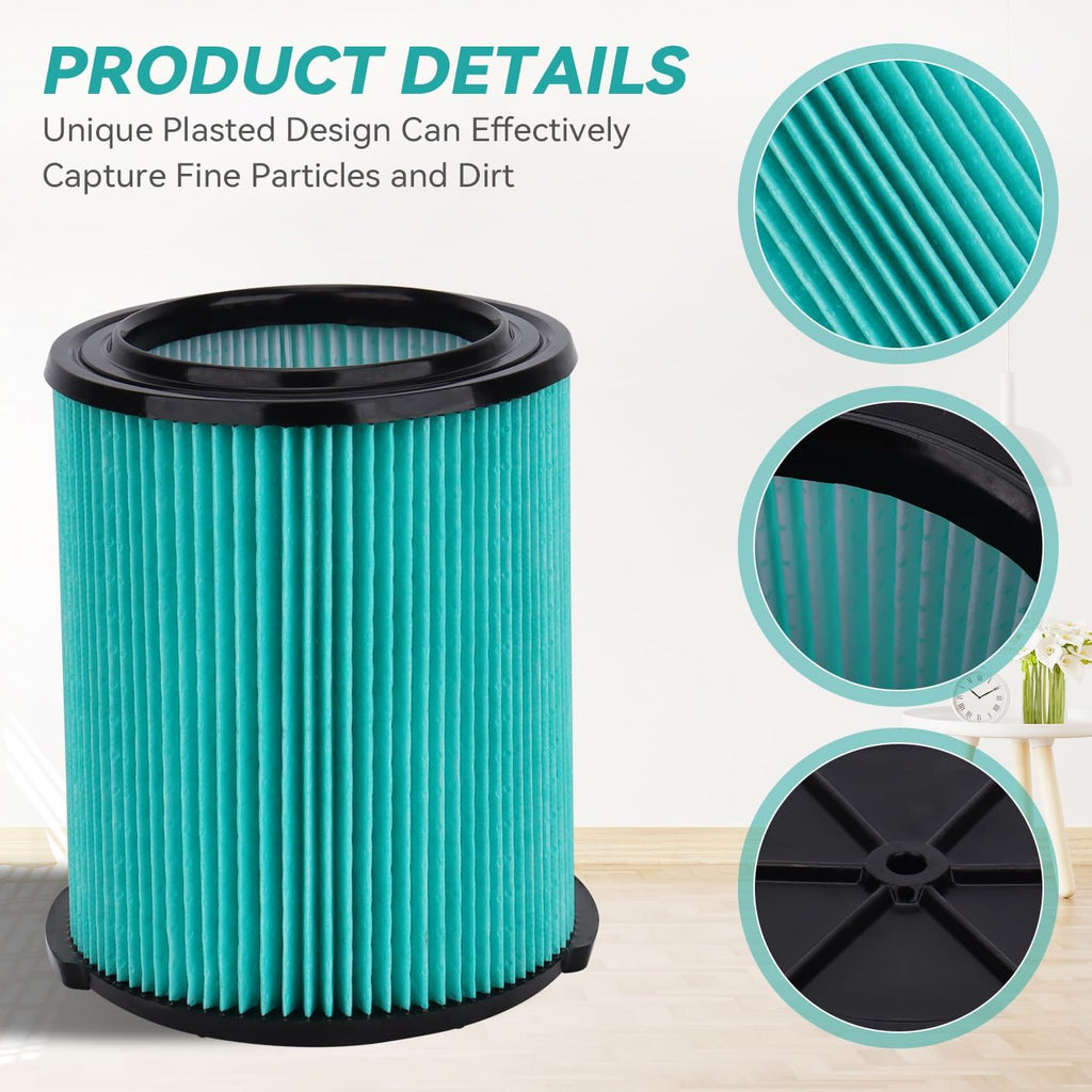 38753 Replacement HEPA Filters Compatible with Craftsman CMXZVBE38753 Wet/Dry Vac Filter for 5 to 20 Gallon shop vacuums,HEPA Filter(9-38753)