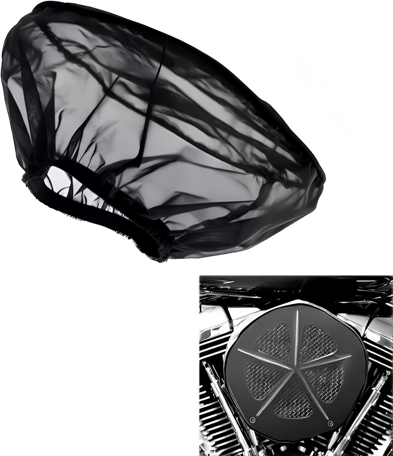 Motorcycle Waterproof Air Filter Rain Sock Dustproof Protective Cover Fits, Air Filter Cleaner Kits for Harley Davidson Touring Road King Street Glide Softial Fat Boy Air Filter Cleaner Kits