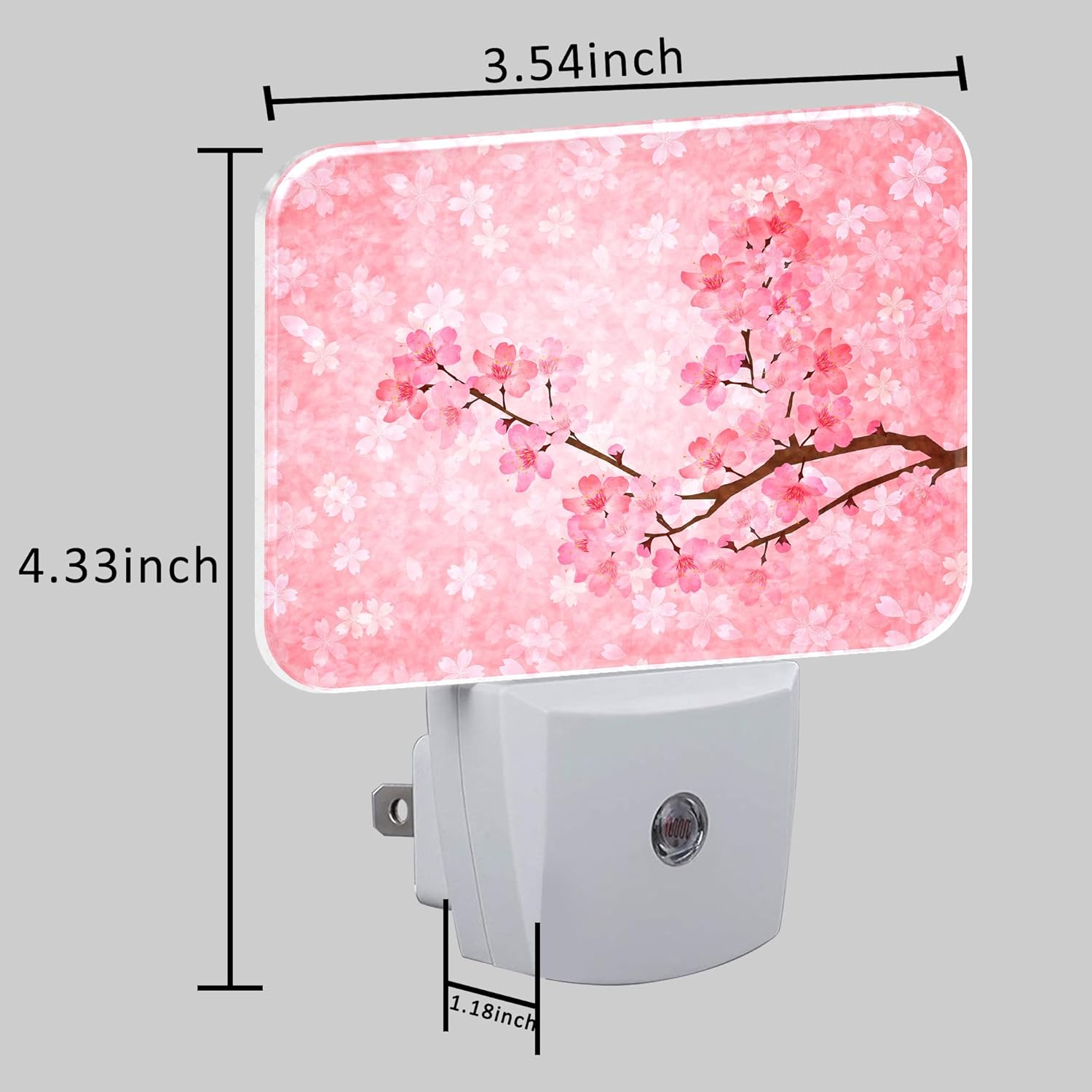Blooming Cherry Blossoms Night Light Plug into Wall, Cherry Blossoms Night Light with Dusk to Dawn Sensor for Kid Girls Boys Women Men Bedroom, Hallway, Kitchen, Bathroom, Stairs Decor