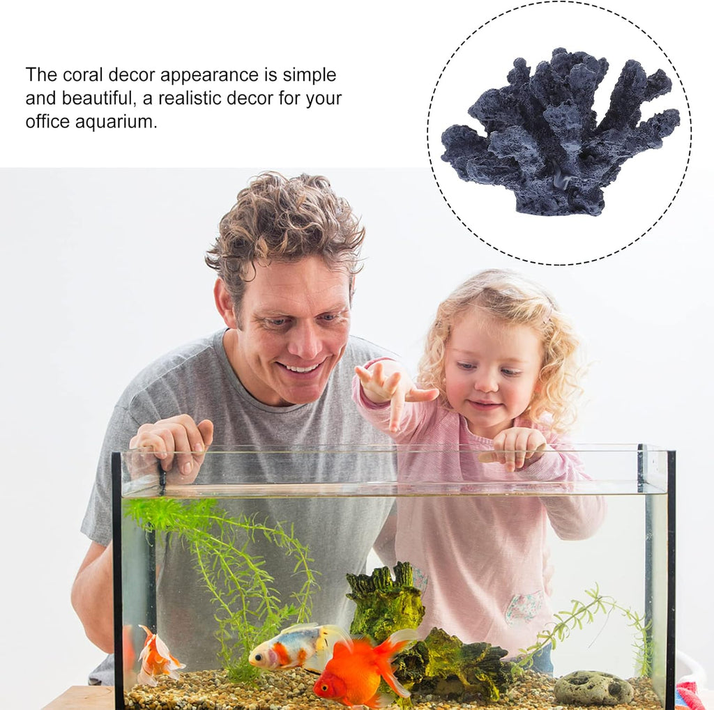 LUOZZY Fake Coral Reef Decor Faux Artificial Coral Reef for Aquarium Decorations, Navy Blue