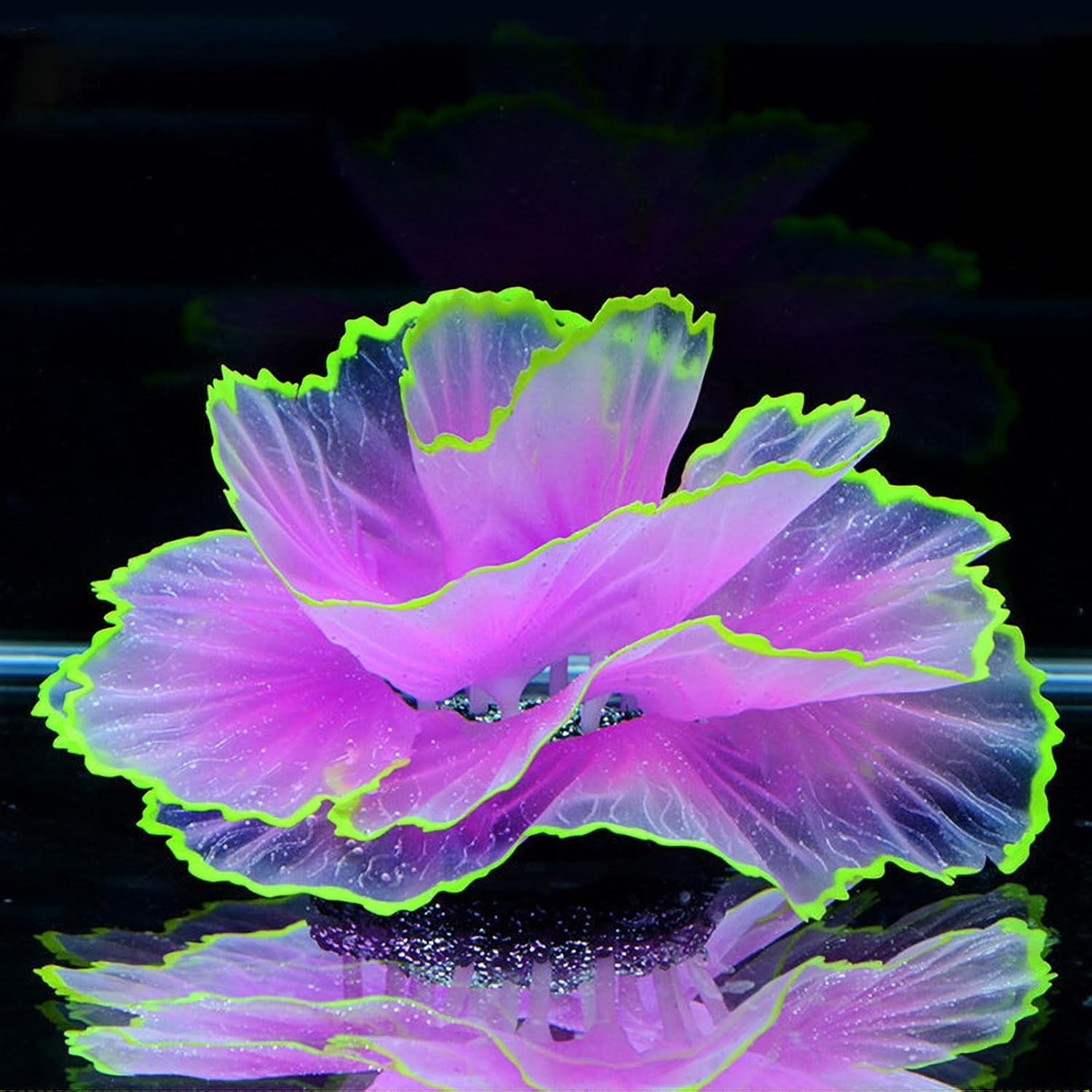 Besimple Aquarium Coral Ornament Glowing Effect Coral Decor Resin Fish Tank Plants Decoration for Aquarium Tank Landscape(Purple)