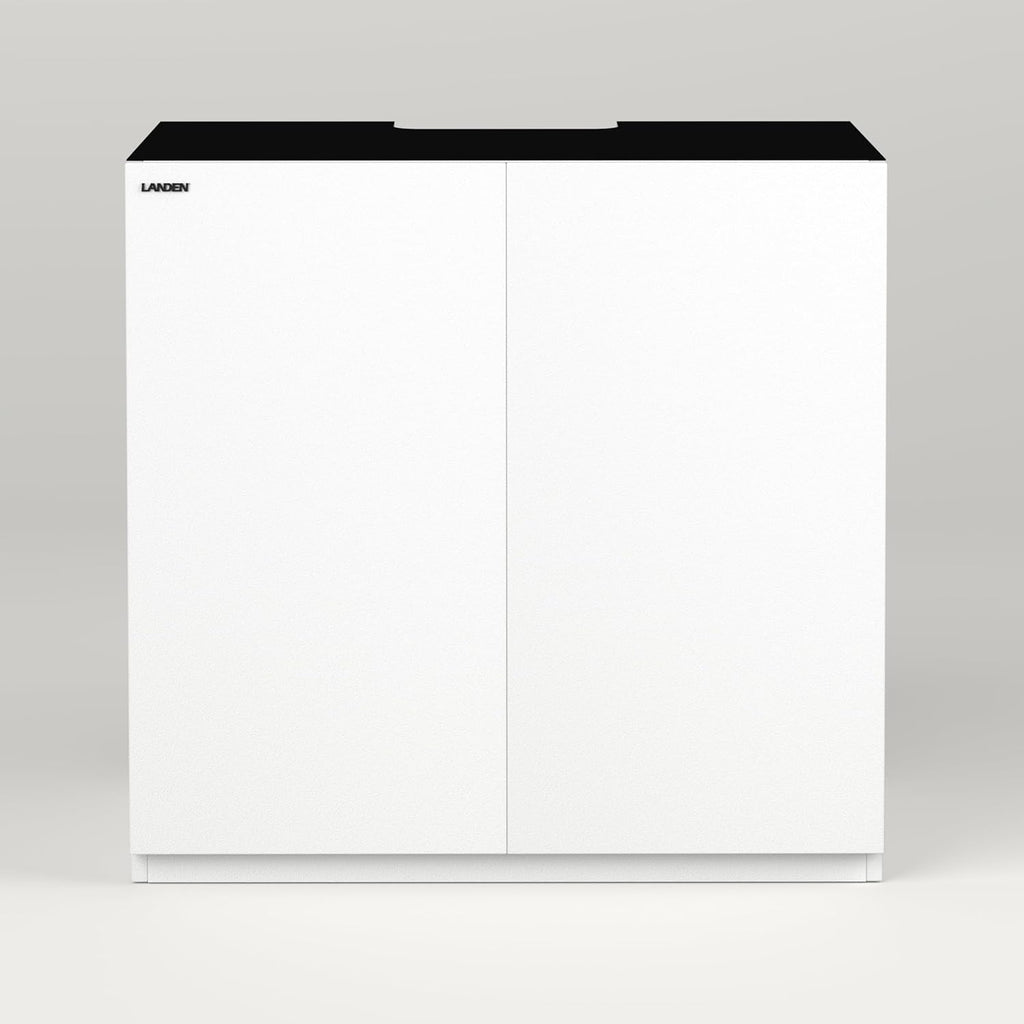 LANDEN Aquarium Wooden Stand and Cabinet for up to 55 Gal Tank, Fish Reptile Sea Salt WaterTank Stand, Nano Foam Leveling Mat Included, W35.5xD19.7xH31.5 in, Wooden Matte White Painted(Stand Only)