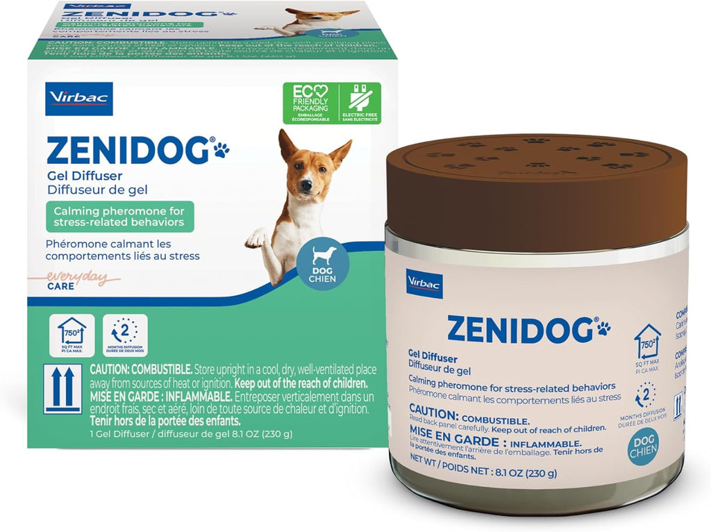 VIRBAC ZENIDOG Gel Diffuser - Dog Calming Pheromone Diffuser for Stress Relief No Electricity Required and Lasts up to 2 Months by Virbac