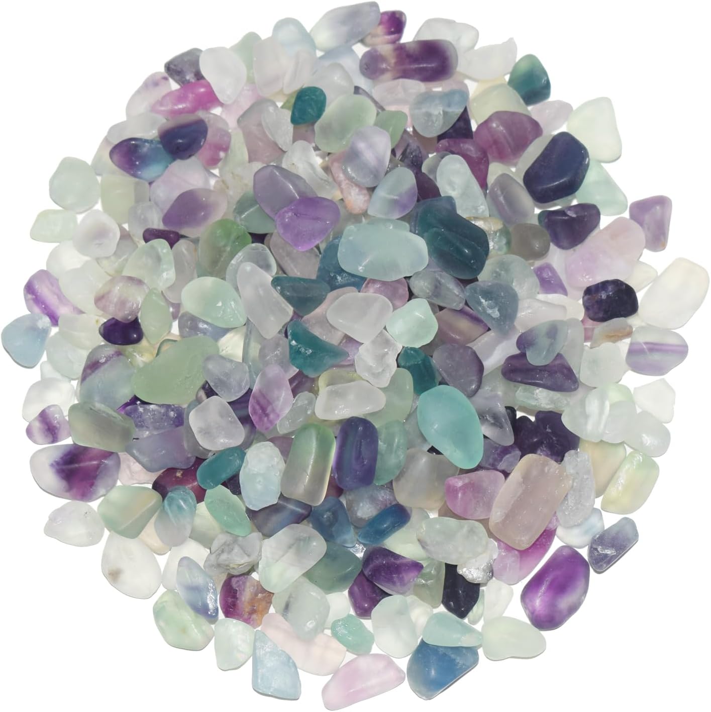 2 Lb/920g Pebbles for Indoor Plants, Bamboo, Crafts, 0.2-0.35" Small Plant Pebbles for Pots Indoor Drainage, Fluorite Crystal Chips, Decorative Gravel for Aquarium, Fish Tank