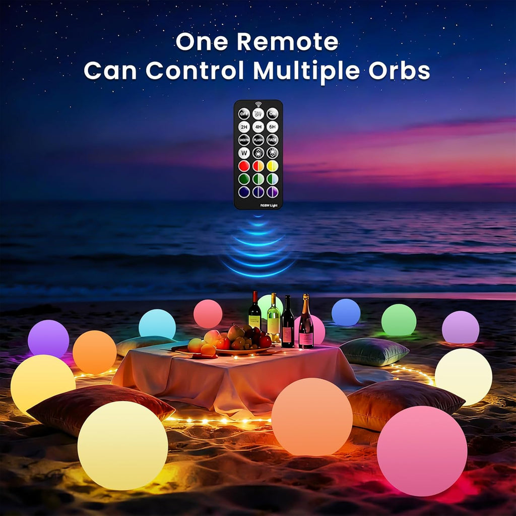 LOFTEK 20-inch LED Large Dimmable Light Ball: RGB 16 Color Changing Glow Ball with Remote Control, Waterproof Floating Pool Lights, Rechargeable for Nursery, Pool, Garden Decor