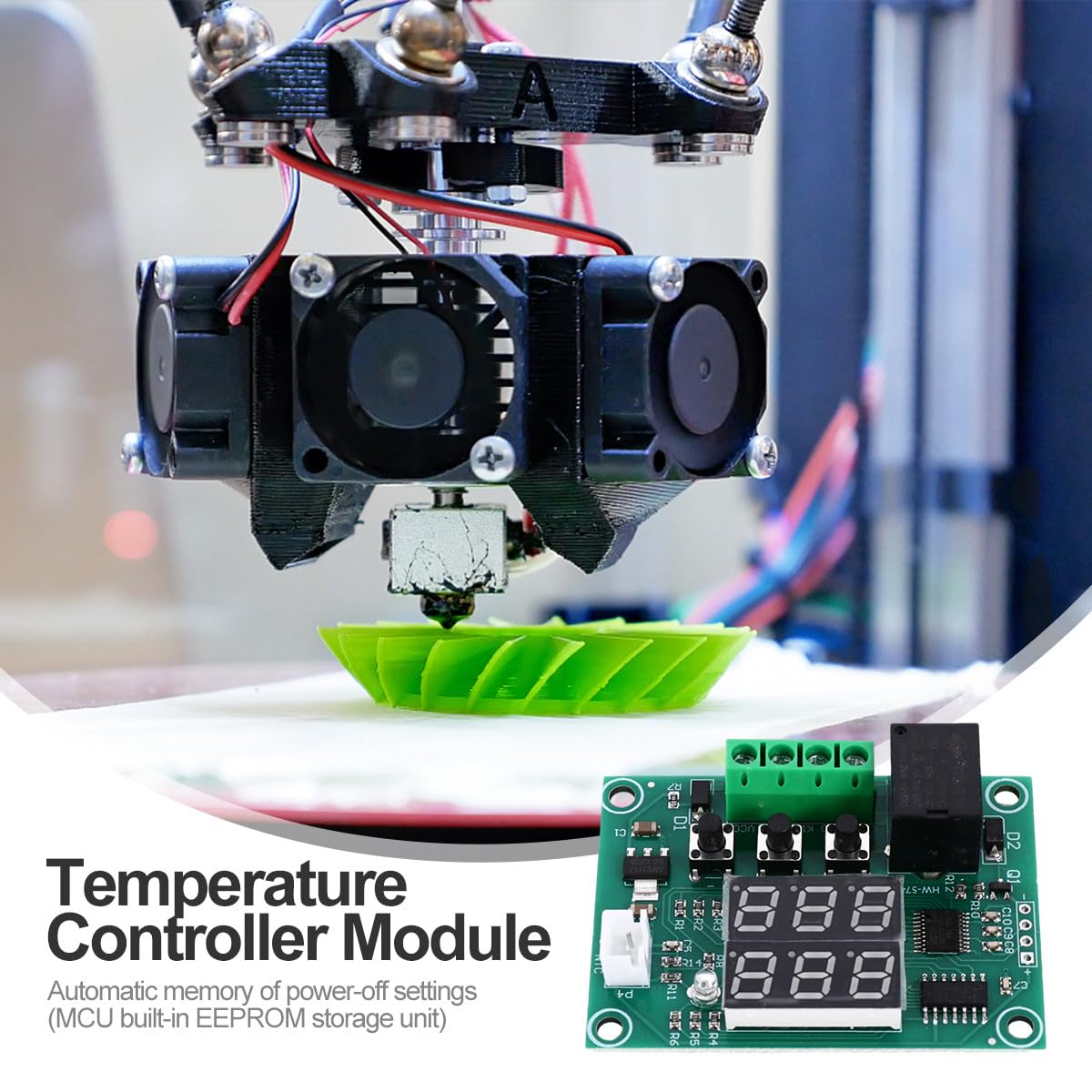 Dual Digital Display Temperature Controller Module Dc Electronic Thermostat with Sensor High Precision Temp Control Board for Cooling and Heating Systems