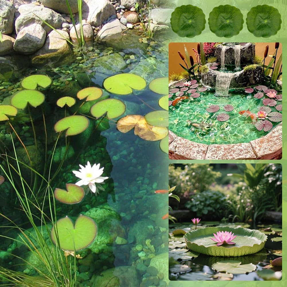 30PCS Artificial Water Lily Leaves,Small Realistic Floating Water Lily Pads, Pond Plant Lotus Leaves Suitable for Fish Tank,Terraces,Pool,Aquarium Decoration(1.93inch)