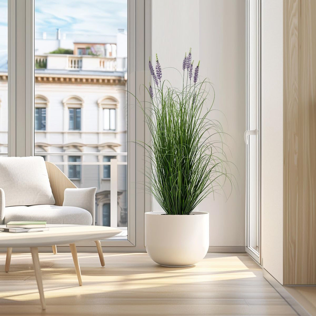 Artificial Plant 5ft(2pack) Tall Artificial Lavender Plant,Faux Plants Indoor Home Decorative Artificial Plants & Flowers in Pot Fake Plant, House Plant Indoor