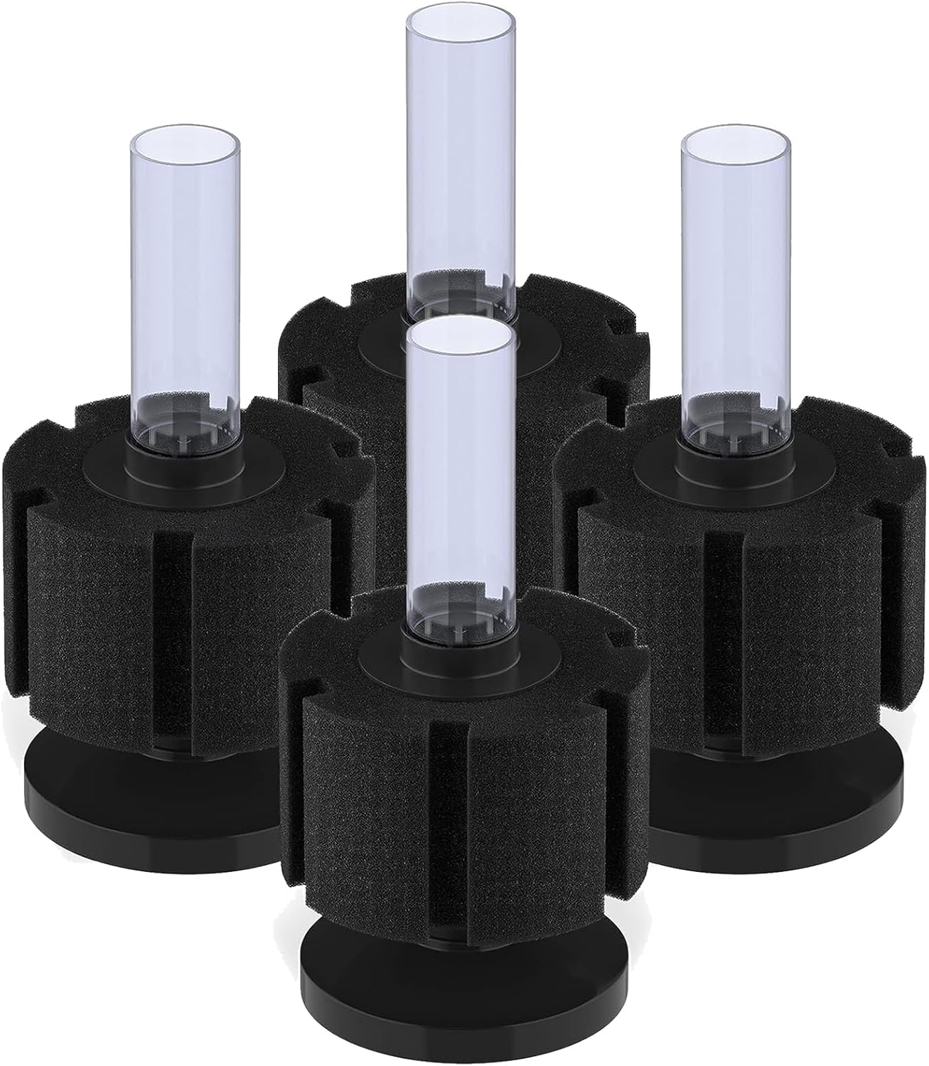 Pawfly Aquarium Bio Sponge Filter Quiet Betta Fry Shrimp and Small Fish Foam Filter for Fish Tank up to 30 Gallons, 4 Pack