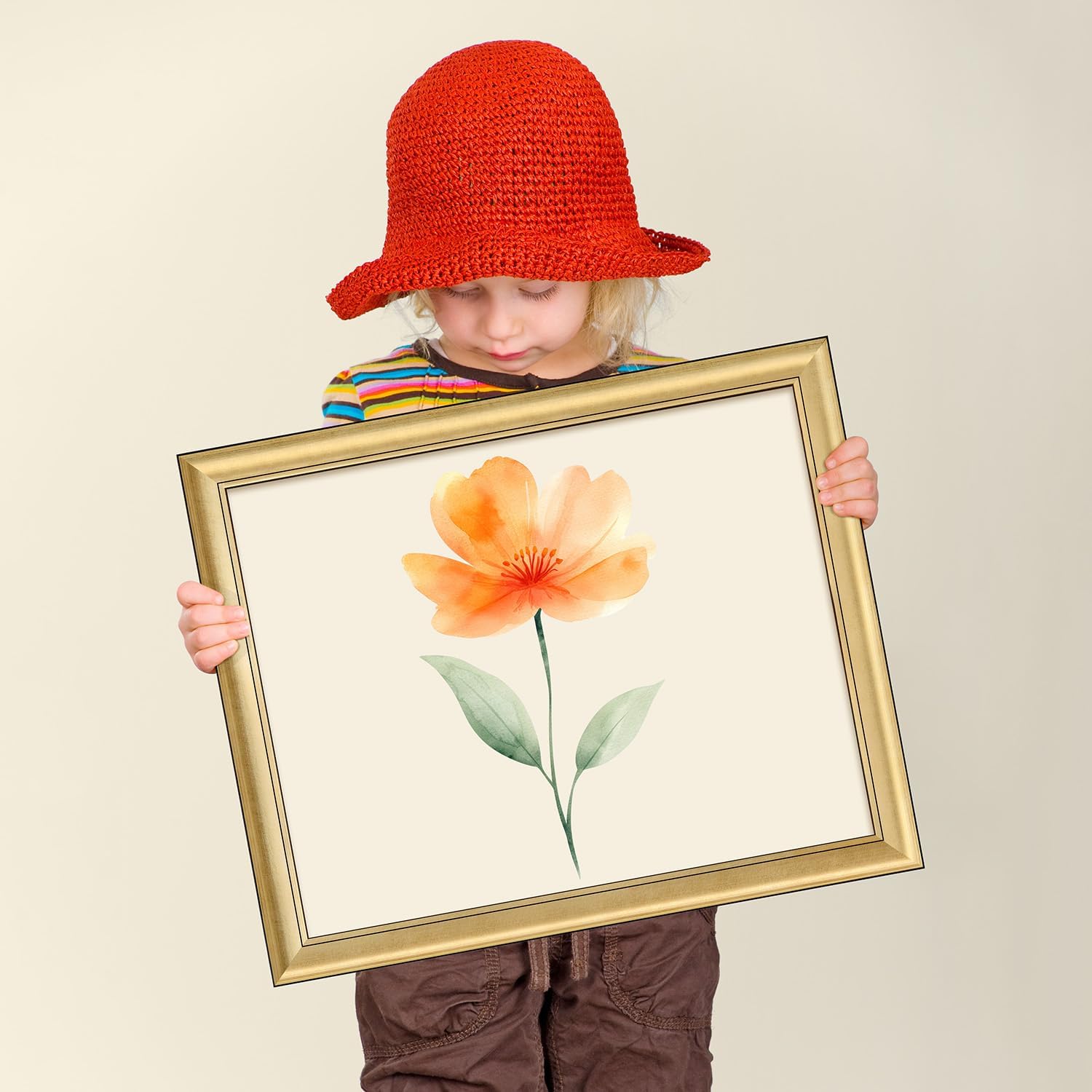 HLiWEGNS Brushed Gold 14x18 Frame – Poster Frame with Brushed Gold Finish – Picture Frame for 14 x 18 Artwork, Canvas Prints, Puzzles, and Wall Decor