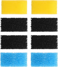Replacement Aquarium Filter Sponge, Fish Tank Filter Replacement Parts, Including 2 x Coarse Sponge, 2 x Fine Sponge & 4 x Carbonized Sponge