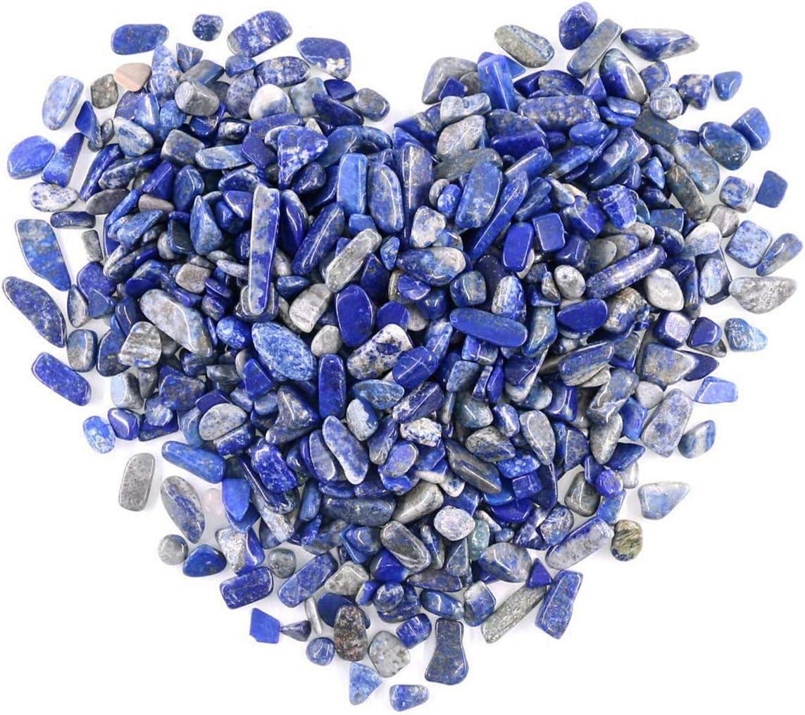 WAYBER 1 Lb/460g Deep Blue Lapis Lazuli Pebbles Irregular Decorative Stones Natural Crystal Rock Gravel for Aquarium/Fish Turtle Tank/Succulent Plants/Air Plants Decoration (Fill 0.9 Cup)