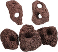 DOITOOL Lava Rock Aquarium, 6PCS Lava Volcanic Rock for Aquarium Air Stone Aquatic Plants Decorations for Aquascaping, Fish Tank Ornaments, Terrarium and Landscape Design -3.93 in （Dark Brown）