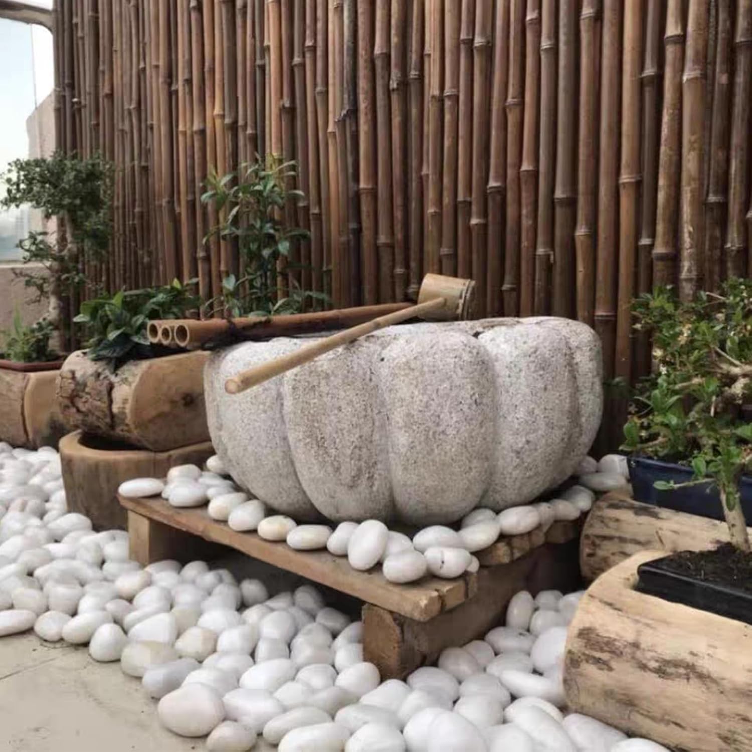 20 lbs White River Rocks for Landscaping, 2-3 inch Large Pebbles for Plants, Decorative Stones for Planters Vase Aquarium and Outdoor Garden Rocks