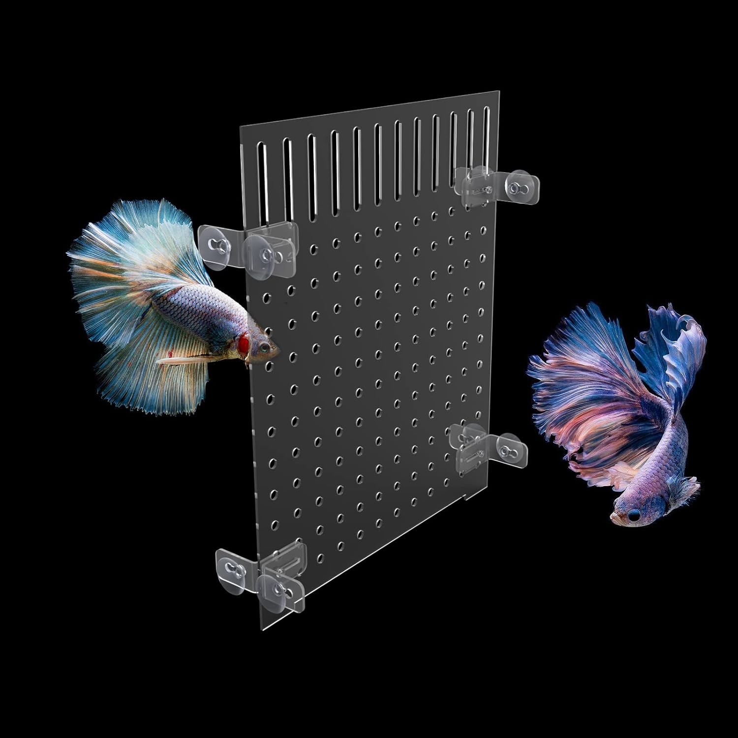Aquarium Fish Tank Divider Acrylic Isolation Grid Board with Suction Cups Included Clear Fish Separator Transparent Plate Baffle Cover Blocking Fish Partition Net 30x40cm/11.81x15.74in