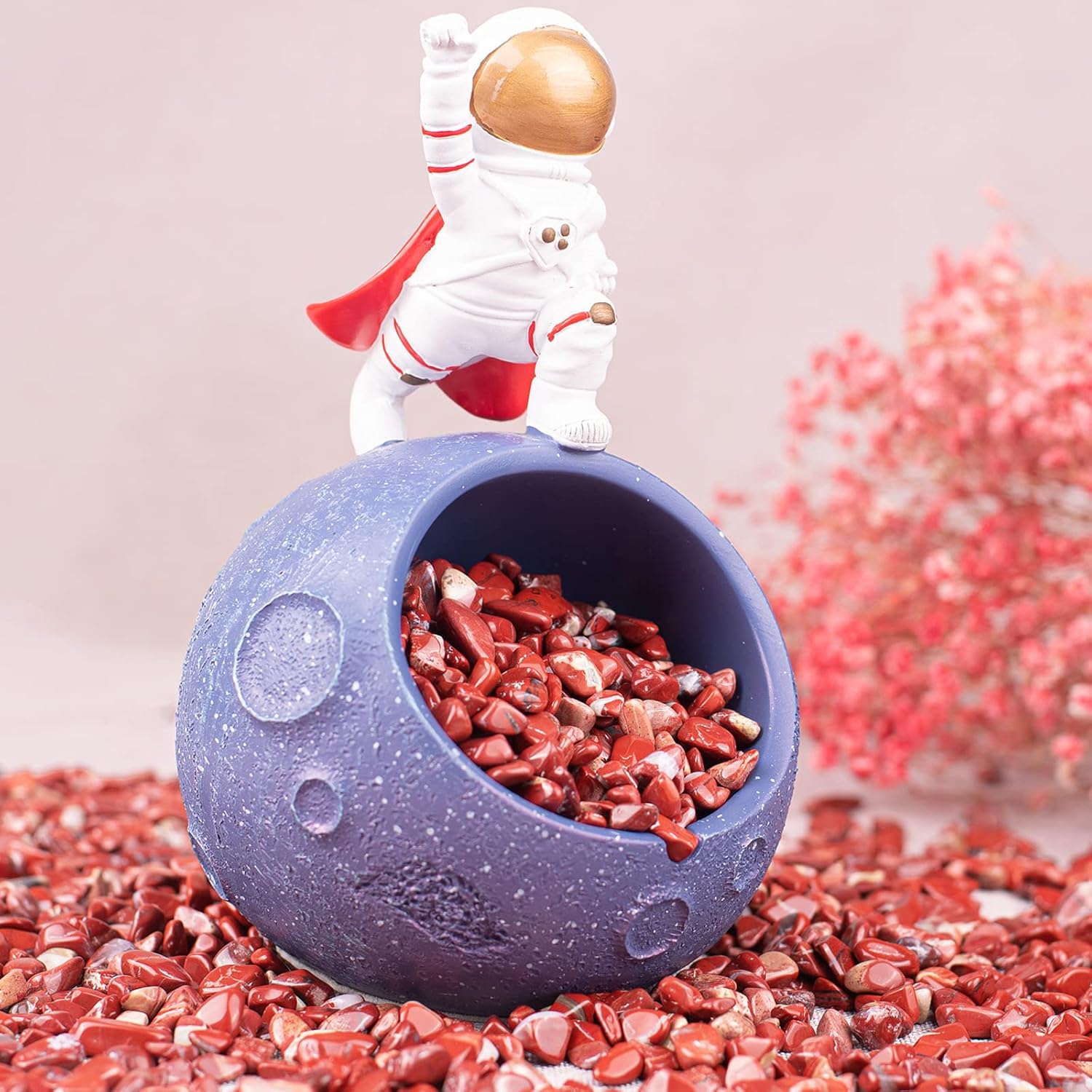 Polished Red Jasper Crystal Chips 200 Pcs - 0.3" 10 oz Tumbled Stone Chips Crushed Sea Glass Stones Healing Reiki Crystal Jewelry Making Home Decoration