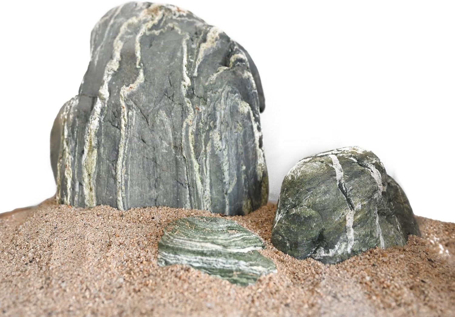 Aquarium Stone Green River Rock 40lb Rocks aquascaping Fish Tank Decor Rocks for Aquariums Fairy Gardens Model Railroads Dioramas Wargaming Mosaic Art(4-10inch/7Pcs)