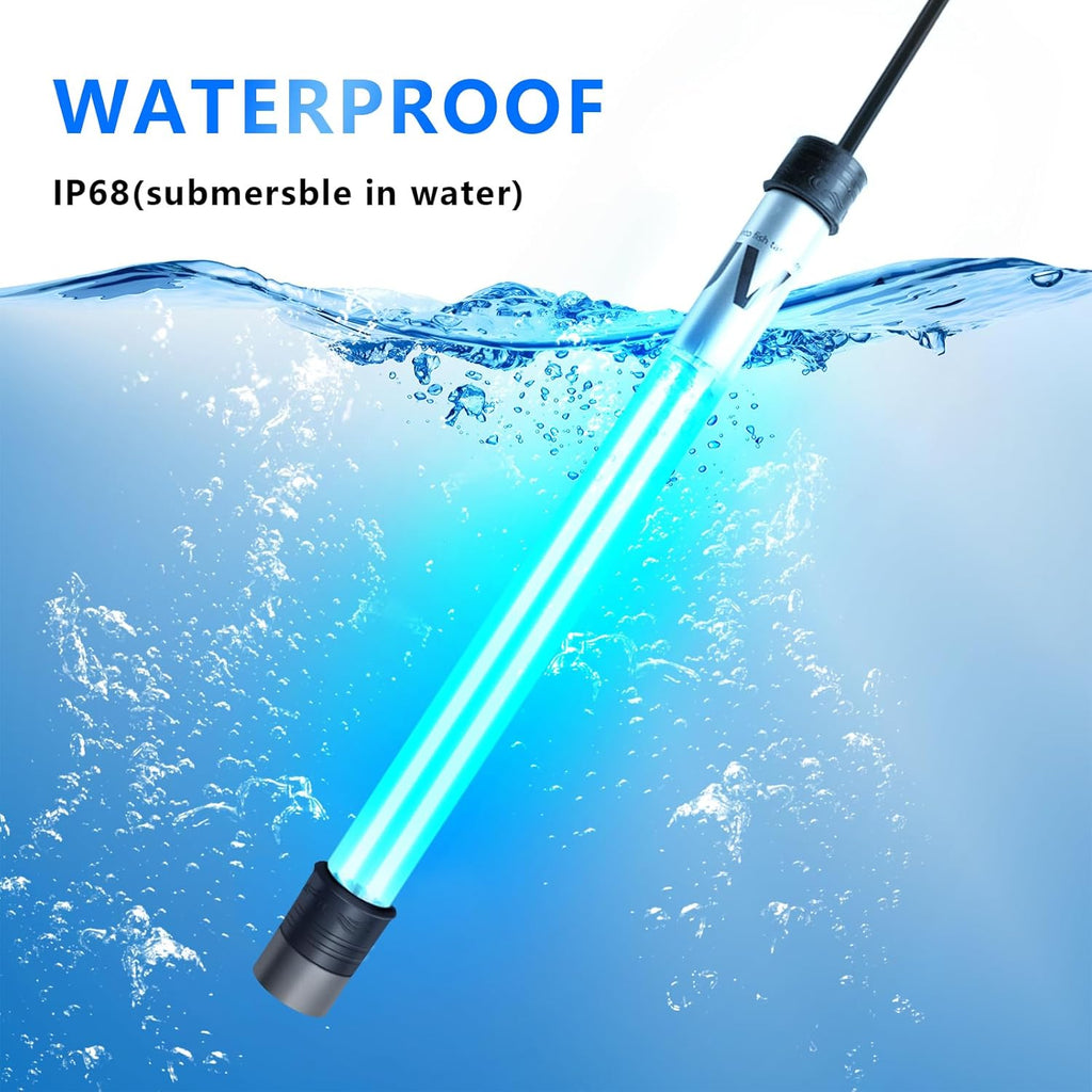 100W Aquarium UV Light for 1000-10000 Gallon, UV Pond Water Clarifier for Koi Pond, Swimming Pool, Spa, Large Fish Tank, Cold Plunge UV Light for Pond Algae Control